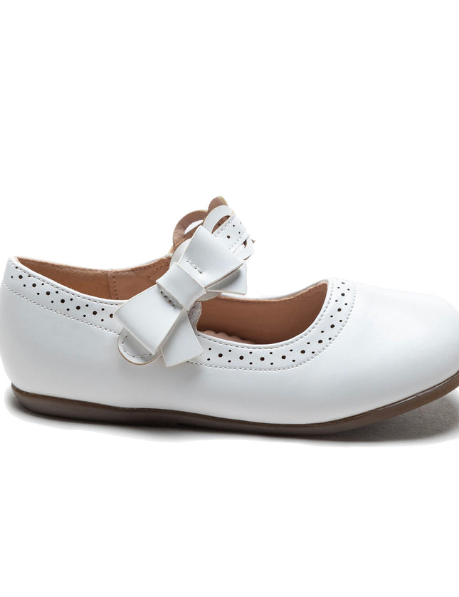 kidsatelier-Tulleen-White Ribbon Banded Flats-TSM42020-White-2