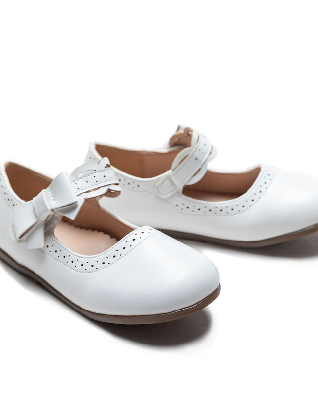 kidsatelier-Tulleen-White Ribbon Banded Flats-TSM42020-White-3