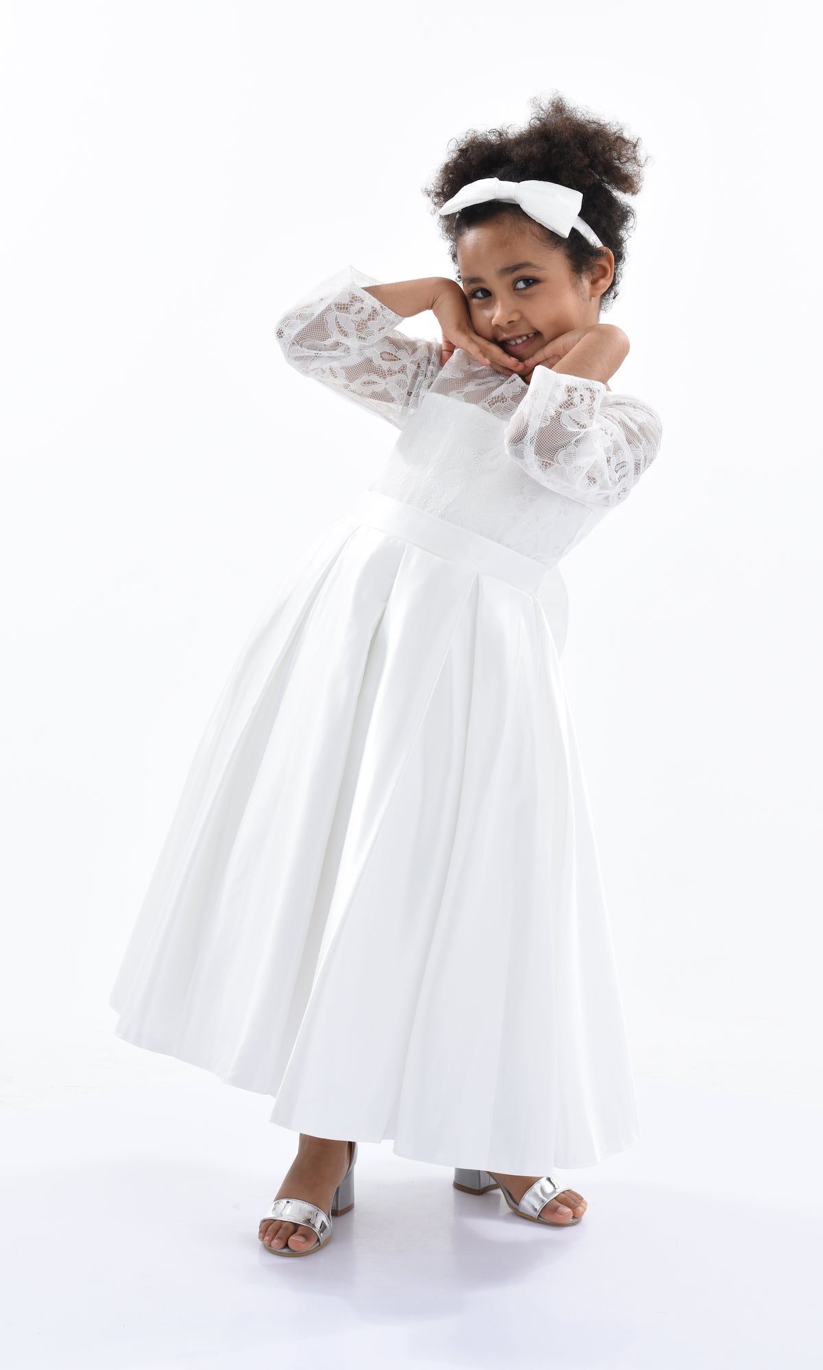 White Arcadia Satin Dress 6Y / White White Arcadia Satin Dress 6Y / White
