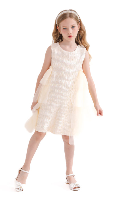 Champagne Sonata Ruffle Dress