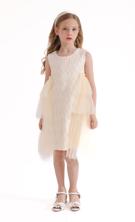 Champagne Sonata Ruffle Dress