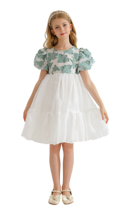 Green Winona Floral Teacup Dress