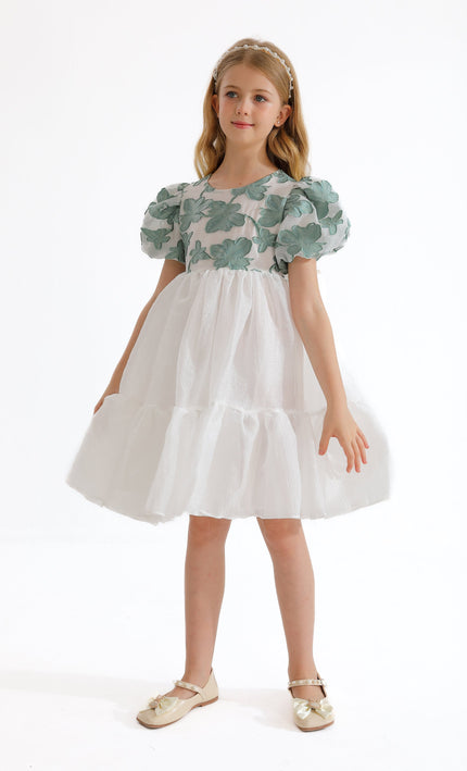 Green Winona Floral Teacup Dress