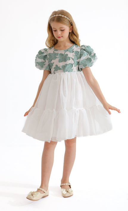 Green Winona Floral Teacup Dress