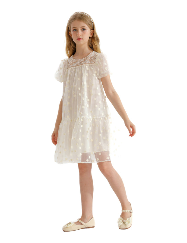 White Perivale Floral Overlay Dress