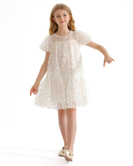 White Perivale Floral Overlay Dress