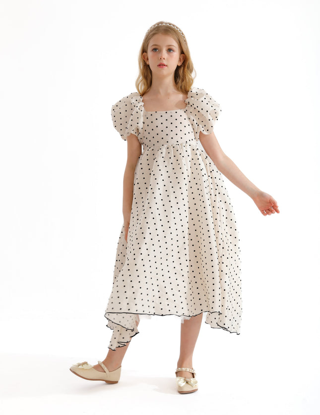 Cream Osuna Polka Dot Teacup Dress