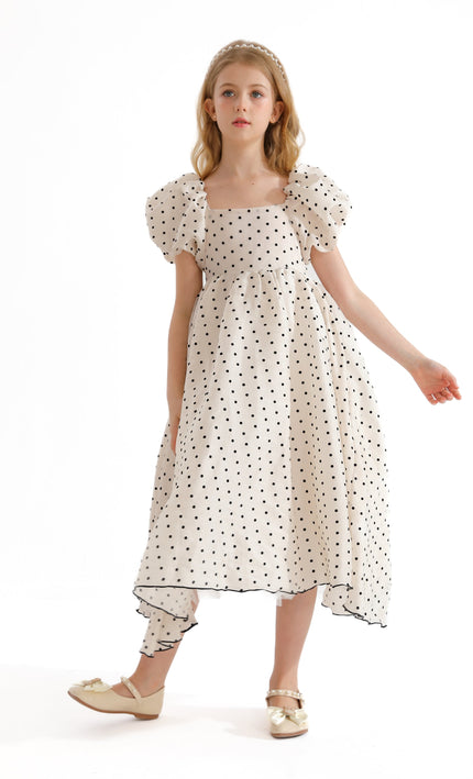 Cream Osuna Polka Dot Teacup Dress