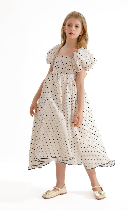 Cream Osuna Polka Dot Teacup Dress