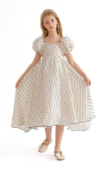 Cream Osuna Polka Dot Teacup Dress