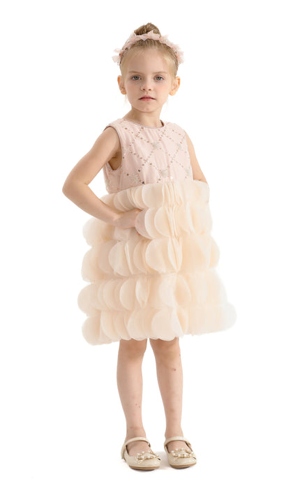Pink Dionne Tiered Tulle Dress