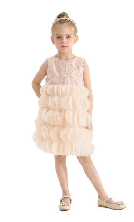 Pink Dionne Tiered Tulle Dress