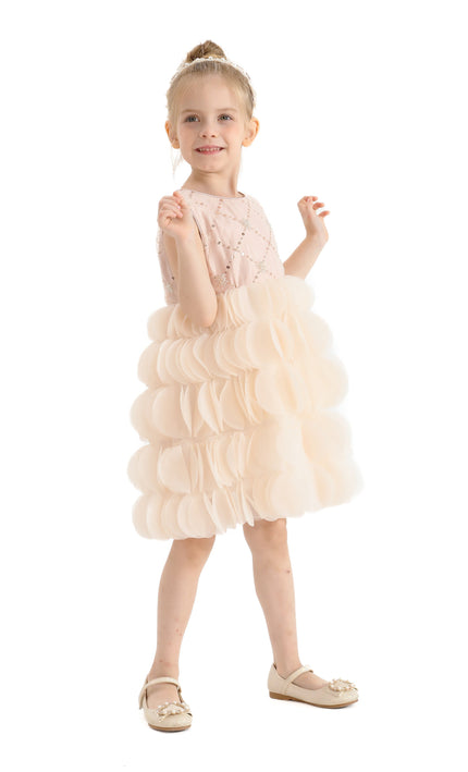 Pink Dionne Tiered Tulle Dress