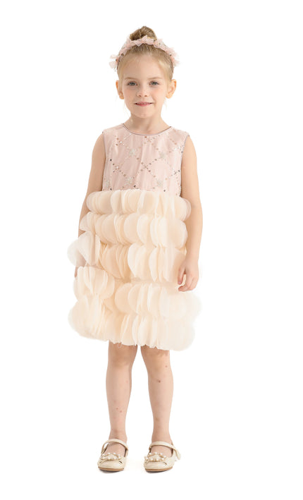 Pink Dionne Tiered Tulle Dress
