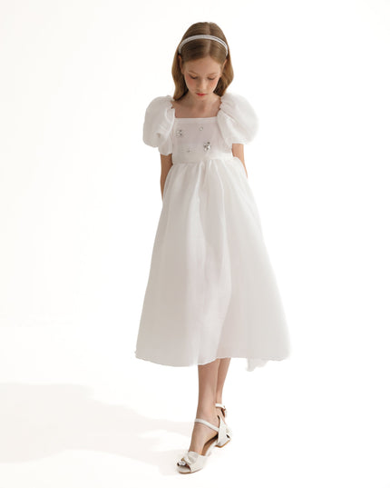 White Janelle Applique Teacup Gown