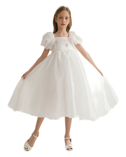 White Janelle Applique Teacup Gown