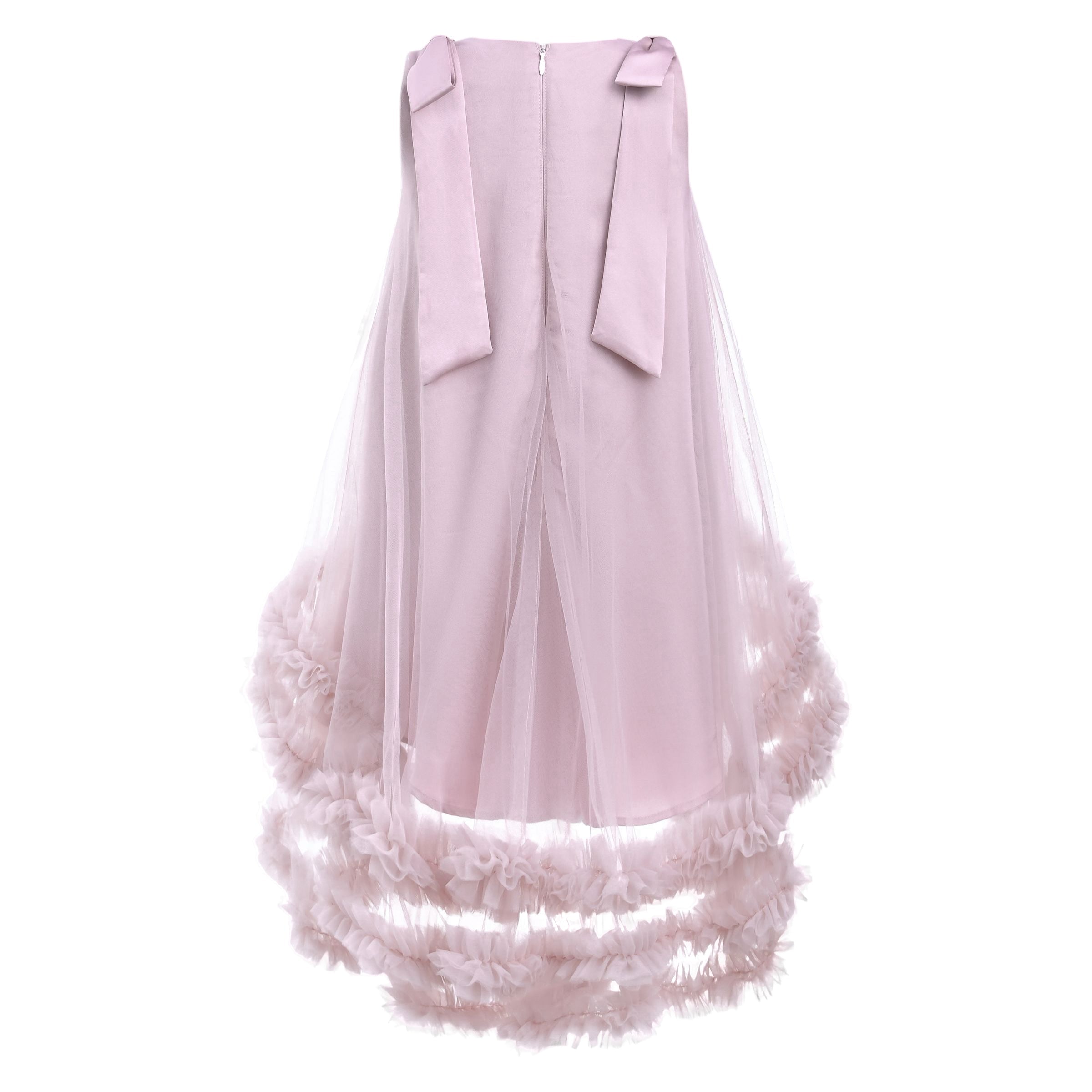 Tulleen Pink Violeta Sleeveless Ruffle Overlay Dress Tulleen Pink Violeta Sleeveless Ruffle Overlay Dress
