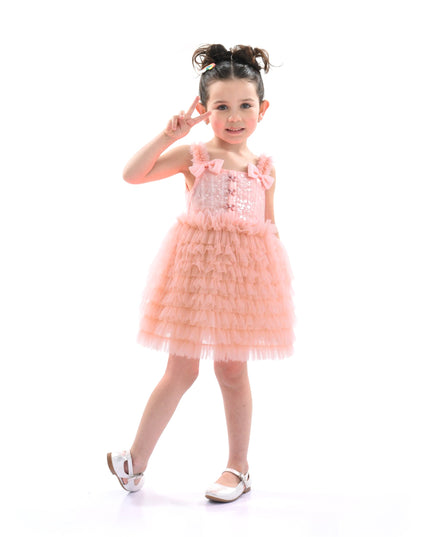 kidsatelier-tulleen-BT5258-Pink-bow-tiered-tulle-dress