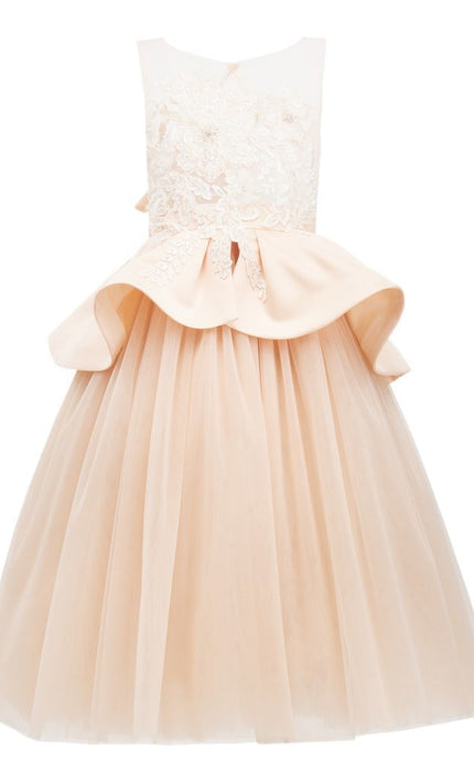 kids atelier tulleen Pink Eugenia Peplum Dress