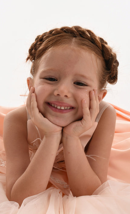 kids atelier tulleen Pink Eugenia Peplum Dress
