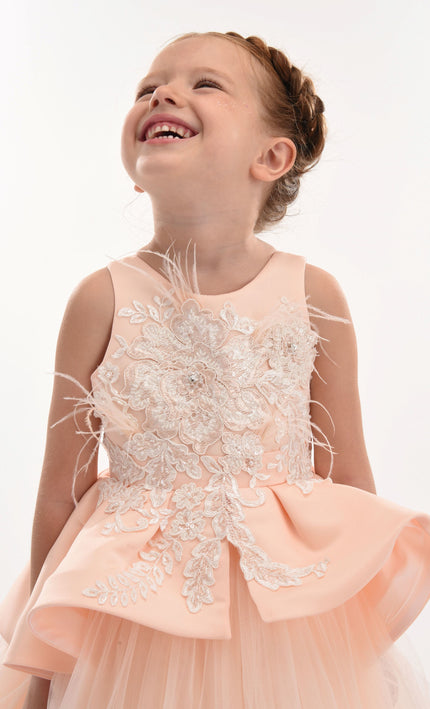 kids atelier tulleen Pink Eugenia Peplum Dress