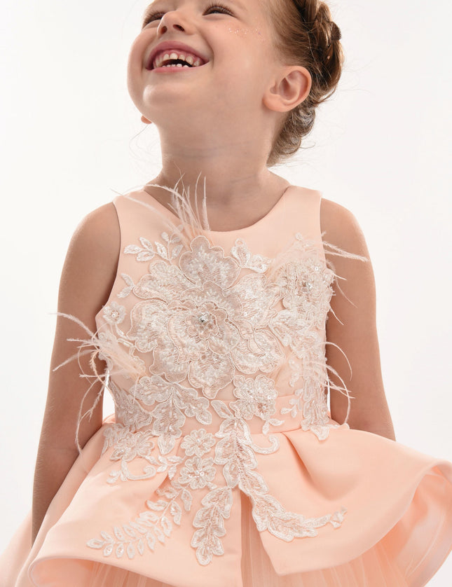 kids atelier tulleen Pink Eugenia Peplum Dress