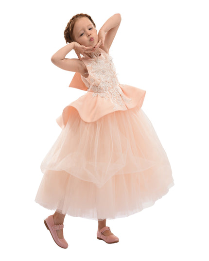 kids atelier tulleen Pink Eugenia Peplum Dress