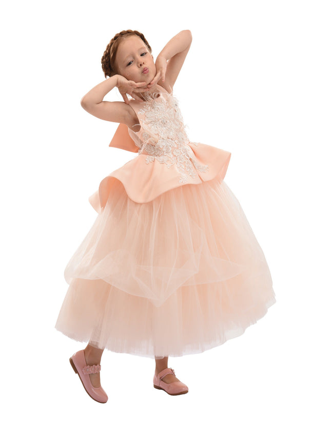 kids atelier tulleen Pink Eugenia Peplum Dress