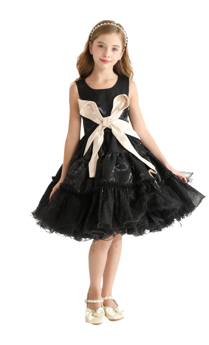 kidsatelier-tulleen-Black-Sleeveless-Bow-Madrona-Dress