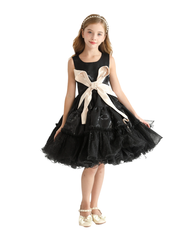kidsatelier-tulleen-Black-Sleeveless-Bow-Madrona-Dress