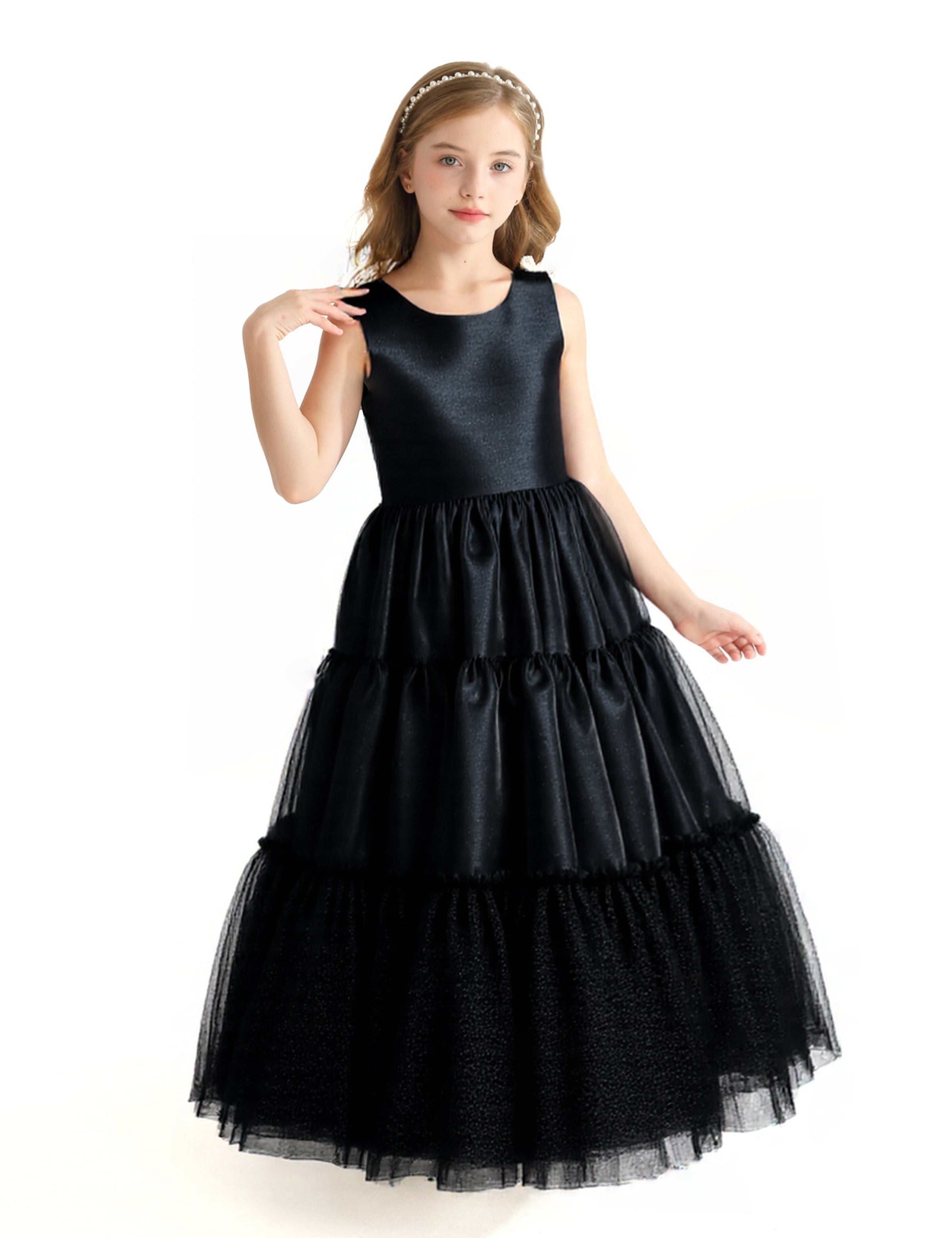 Tulleen Black Layered Teola Dress