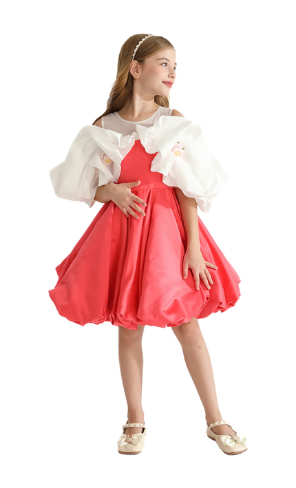 kidsatelier-tulleen-Red-Silhouette-White-Sleeve-Isadora-Dress