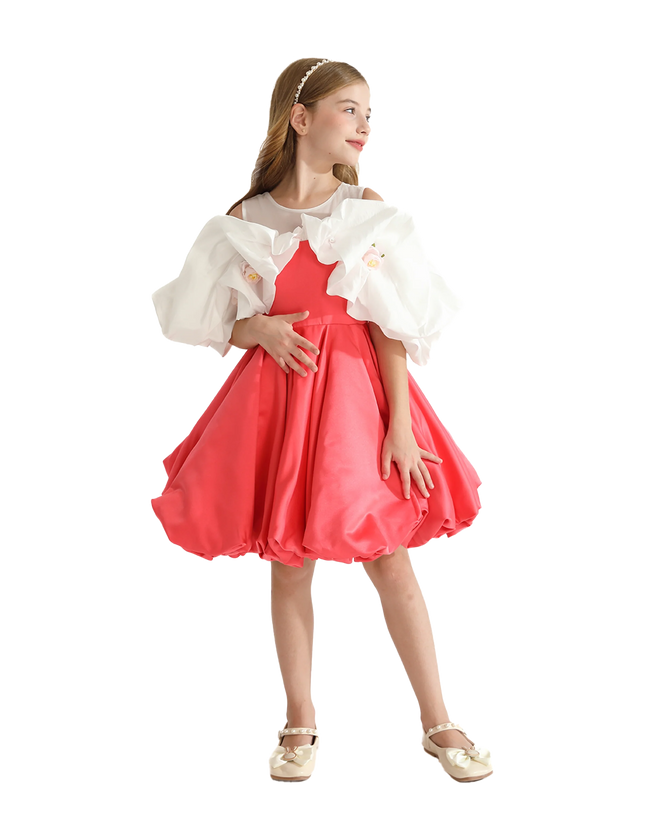 kidsatelier-tulleen-Red-Silhouette-White-Sleeve-Isadora-Dress