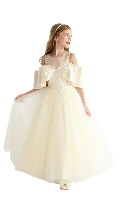 kidsatelier-tulleen-Champagne-Tulle-Bow-Amica-Dress