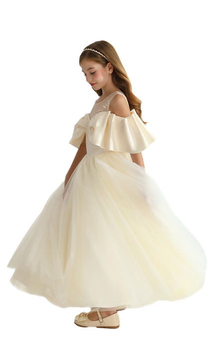 kidsatelier-tulleen-Champagne-Tulle-Bow-Amica-Dress