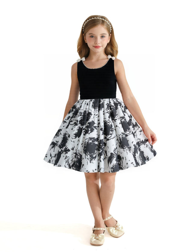 kidsatelier-tulleen-Black-and-White-Abstract-Maitland-Dress