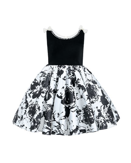 kidsatelier-tulleen-Black-and-White-Abstract-Maitland-Dress
