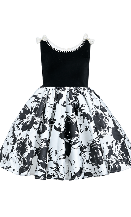 kidsatelier-tulleen-Black-and-White-Abstract-Maitland-Dress