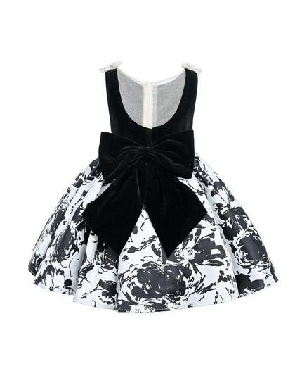 kidsatelier-tulleen-Black-and-White-Abstract-Maitland-Dress