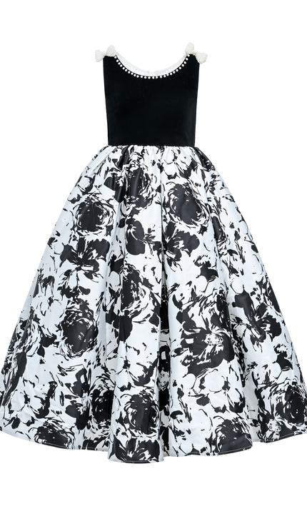 kidsatelier-tulleen-Black-and-White-Abstract-Dalmeny-Dress