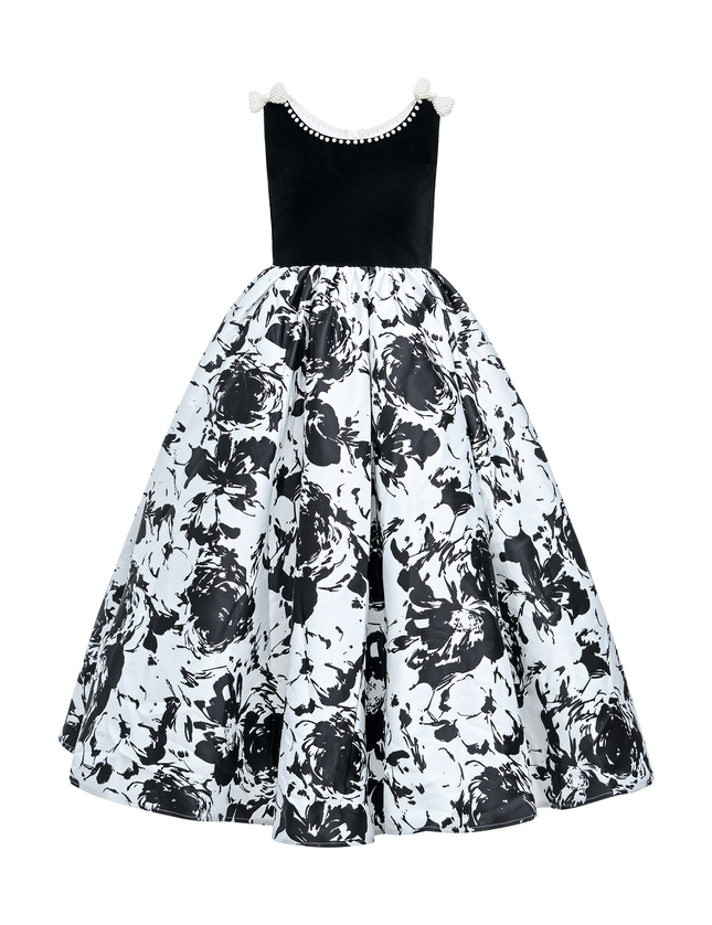 kidsatelier-tulleen-Black-and-White-Abstract-Dalmeny-Dress