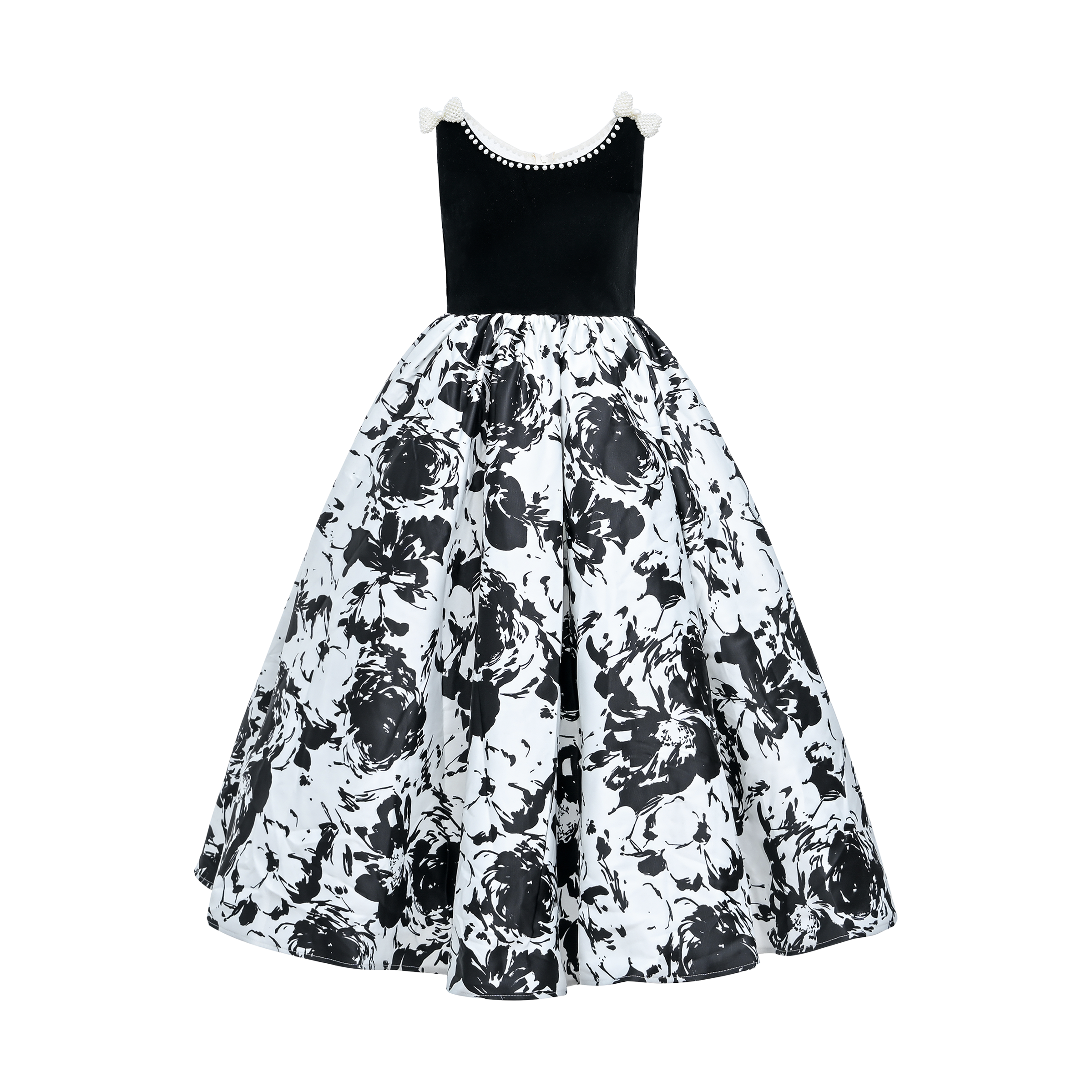 black and white abstract dress White Abstract Midi Dress - All Dresses