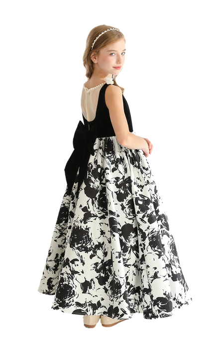 kidsatelier-tulleen-Black-and-White-Abstract-Dalmeny-Dress
