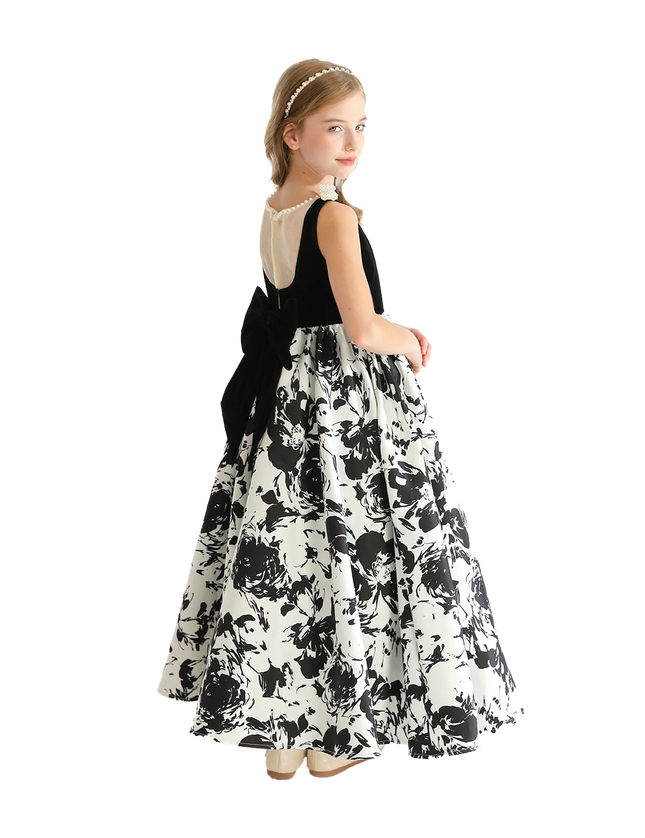 kidsatelier-tulleen-Black-and-White-Abstract-Dalmeny-Dress