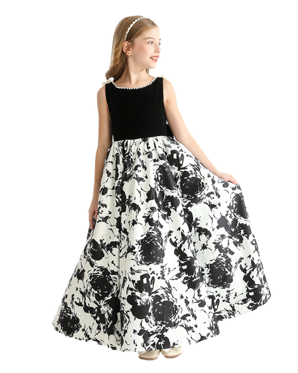 kidsatelier-tulleen-Black-and-White-Abstract-Dalmeny-Dress