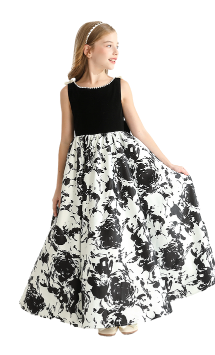 kidsatelier-tulleen-Black-and-White-Abstract-Dalmeny-Dress