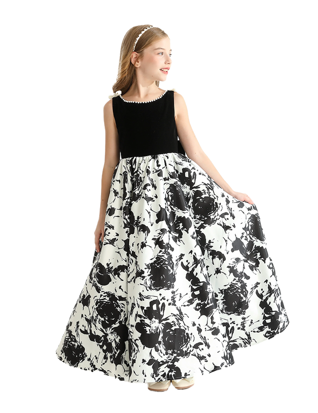 kidsatelier-tulleen-Black-and-White-Abstract-Dalmeny-Dress