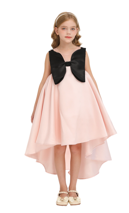 kidsatelier-tulleen-Pink-Dress-Black-Bow-Ophelia-Dress