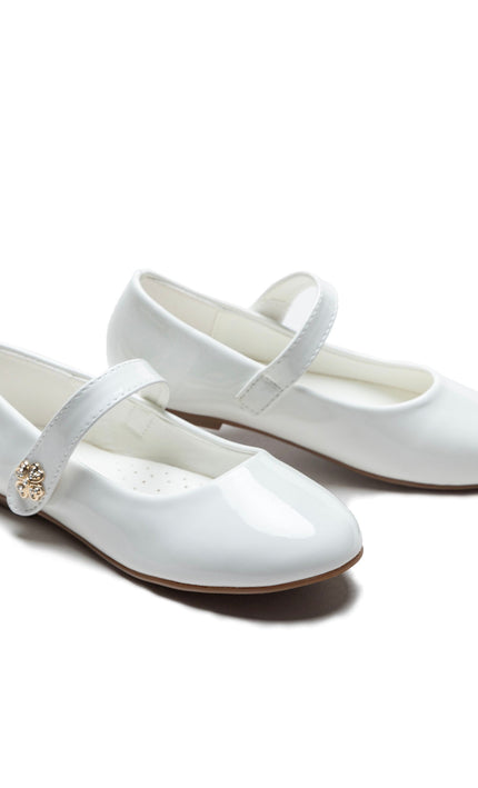 kidsatelier-tulleen-White-Maleia-Clover-Charm-Flats