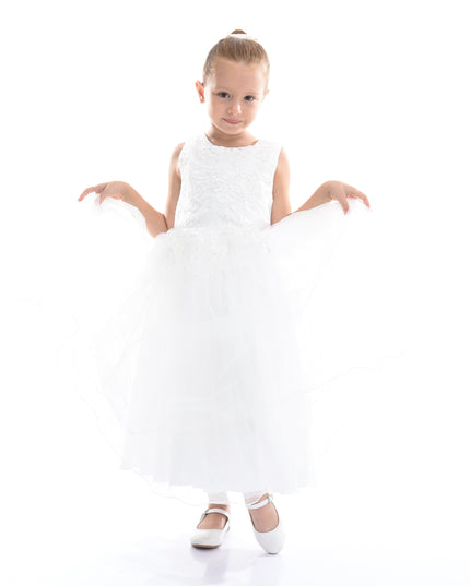 White Halsey Embroidered Dress